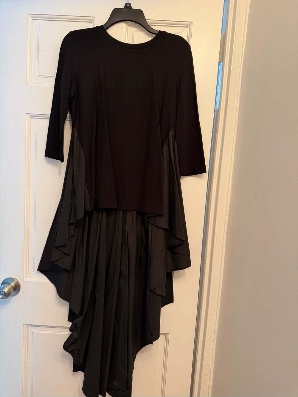 Women’s Black Asymmetrical Layered Top